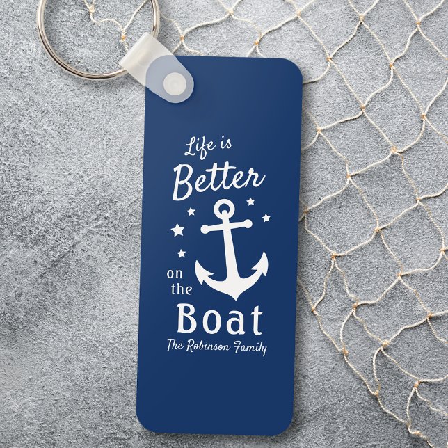 Life Is Better On The Boat Nautical Family Name Key Ring (Creator Uploaded)