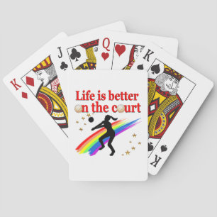 LIFE IS BETTER ON THE COURT VOLLEYBALL DESIGN PLAYING CARDS