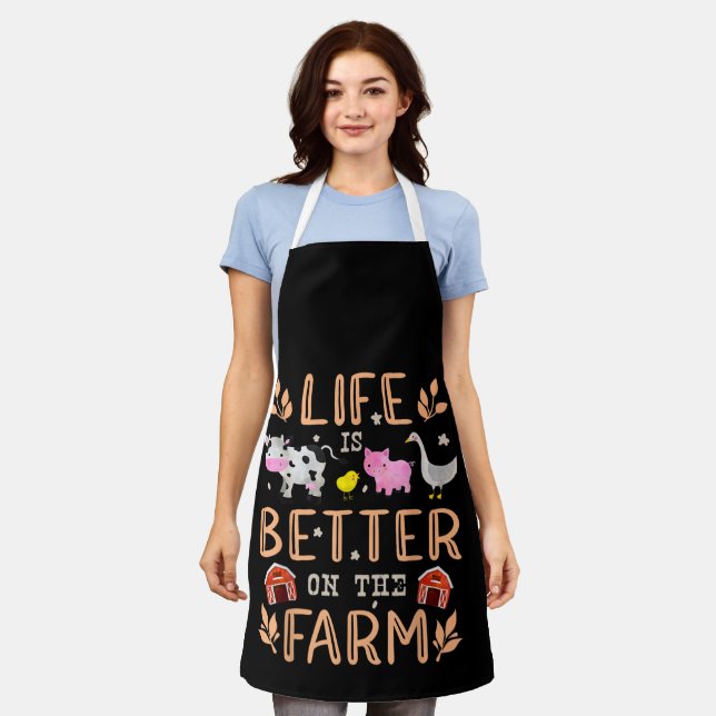 Life Is Better On The Farm Cute Animals Farmer Far Apron (Worn)