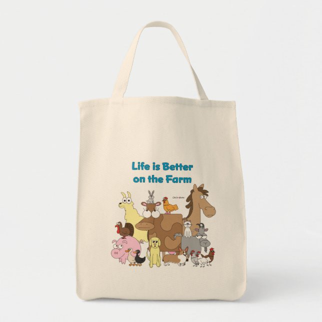Life is Better on the Farm - Grocery Bag (Front)