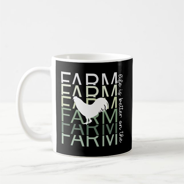 Life Is Better On The Farm with Rooster Coffee Mug (Left)
