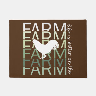 Life Is Better On The Farm with Rooster Doormat