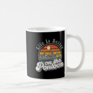 Life is Better On The ntoon Boat Funny Boating Coffee Mug