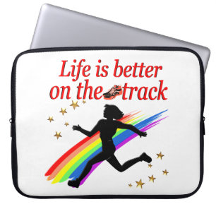 LIFE IS BETTER ON THE TRACK RUNNER DESIGN LAPTOP SLEEVE