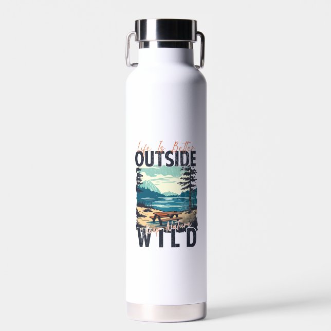 Life Is Better Outside – Nature Adventure Water Bottle (Front)