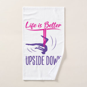 Life Is Better Upside Down Aerial Yoga Hand Towel