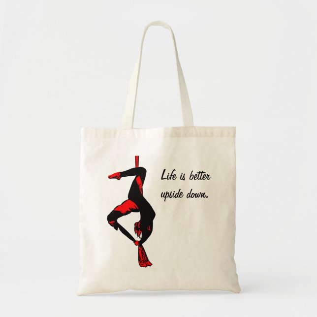 Life is better upside down. tote bag (Front)
