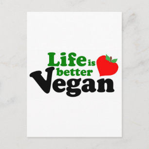 Life is better Vegan Postcard