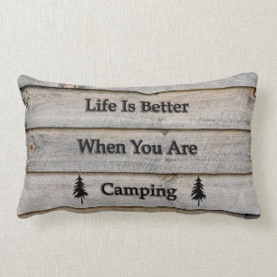Life is better when you are camping lumbar cushion