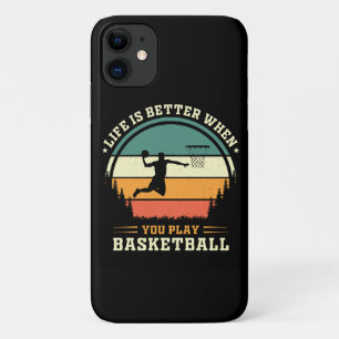 life is better when you play basketball Case-Mate iPhone case