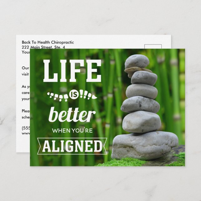 Life Is Better When You're Aligned Zen Chiro Postcard (Front/Back)