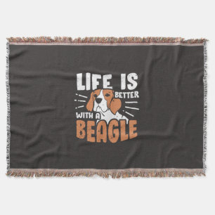 Life Is Better With A Beagle Dog Throw Blanket