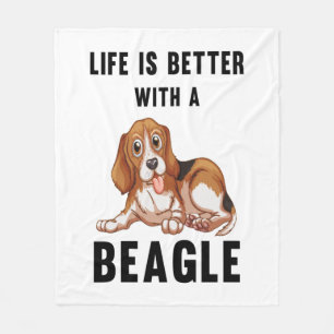 Life is better with a Beagle  Fleece Blanket