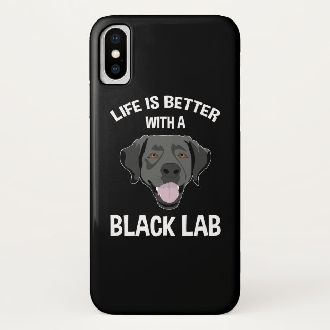 Life Is Better With A Black Lab Case-Mate iPhone Case (Back)