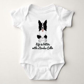 Life is better with a border collie baby bodysuit