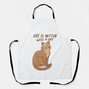 Life Is Better With a Cat – Cute Cat Lover Design Apron