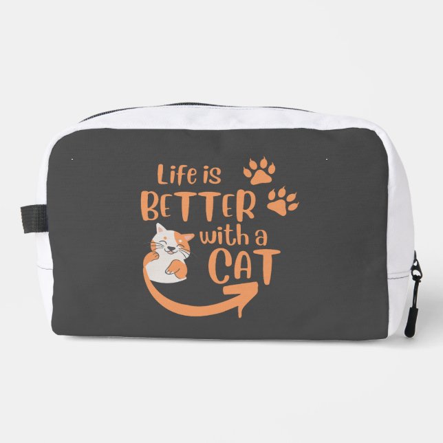 life is better with a cat dopp kit (Front)