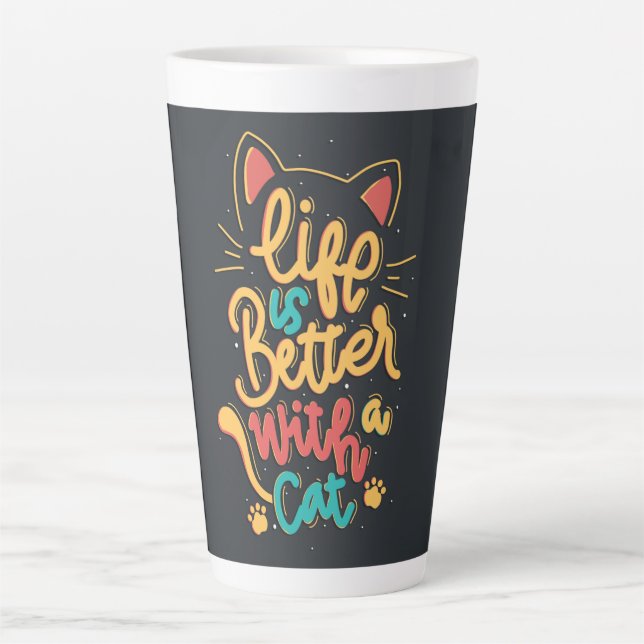 Life is Better with a Cat Latte Mug (Front)