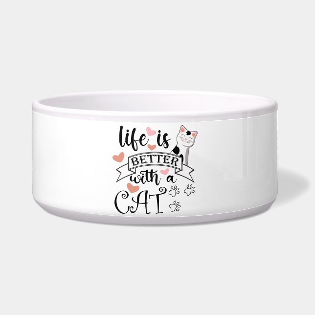 Life is Better With a Cat quote slogan (Front)