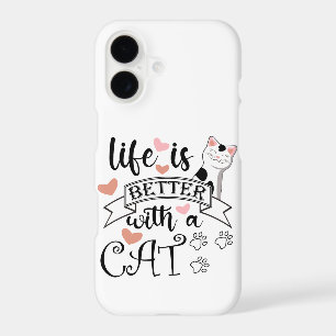 Life is Better With a Cat quote slogan