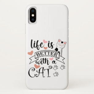 Life is Better With a Cat quote slogan Case-Mate iPhone Case