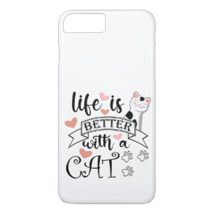 Life is Better With a Cat quote slogan Case-Mate iPhone Case
