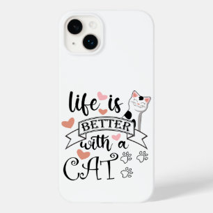 Life is Better With a Cat quote slogan Case-Mate iPhone 14 Plus Case