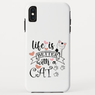 Life is Better With a Cat quote slogan Case-Mate iPhone Case