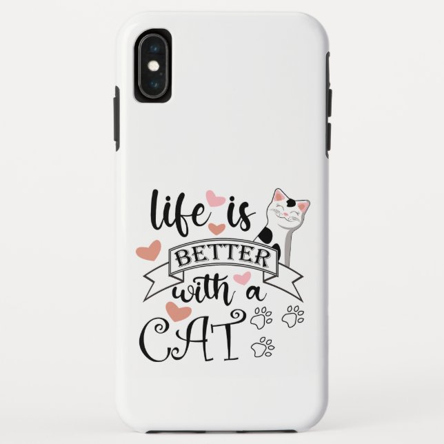 Life is Better With a Cat quote slogan Case-Mate iPhone Case (Back)