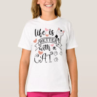 Life is Better With a Cat quote slogan