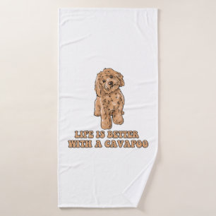 Life Is Better With A Cavapoo - Funny Dog Lover 1 Bath Towel