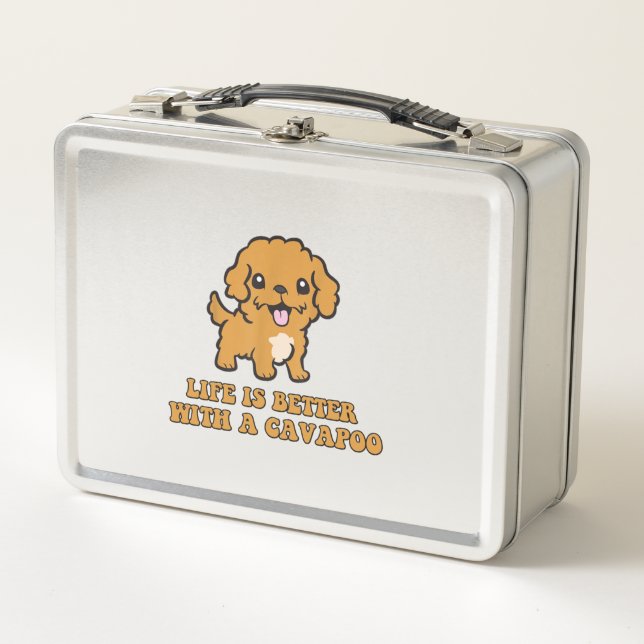 Life Is Better With A Cavapoo - Funny Dog Lover   Metal Lunch Box (Front)