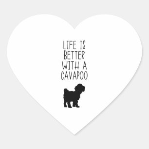 Life Is Better With A Cavapoo  Heart Sticker