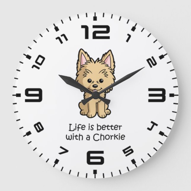 Life Is Better With A Chorkie Large Clock (Front)