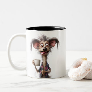LIFE IS BETTER WITH A COFFEE, DOG Two-Tone COFFEE MUG