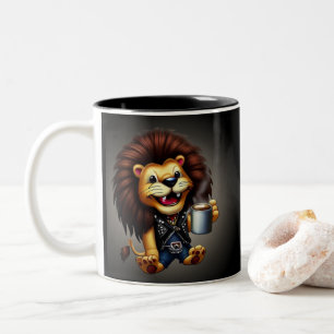 LIFE IS BETTER WITH A COFFEE, LION Two-Tone COFFEE MUG