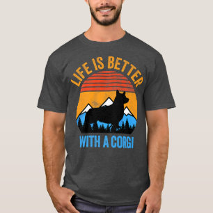Life Is Better With A Corgi Vintage Distressed Sky T-Shirt