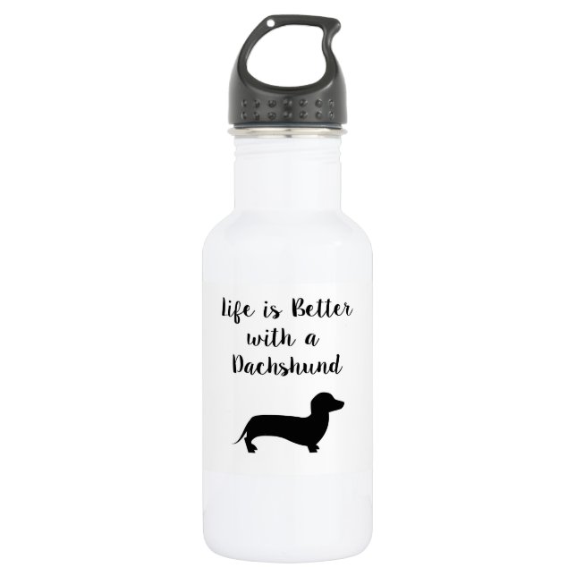 Life is Better with a Dachshund Water Bottle (Front)