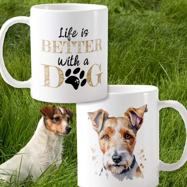 Life Is Better With a Dog fox terrier gift Coffee Mug (Creator Uploaded)