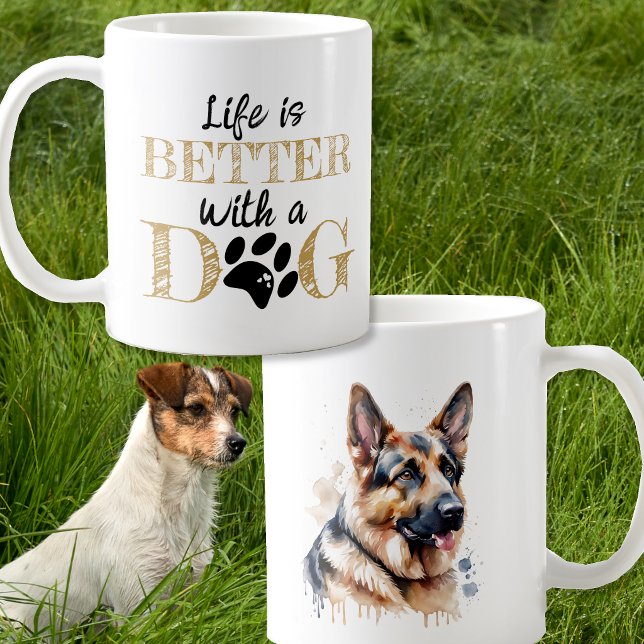 Life Is Better With a Dog German shepherd gift Coffee Mug (Creator Uploaded)
