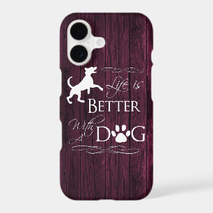Life is better with a Dog iPhone Case - Magenta