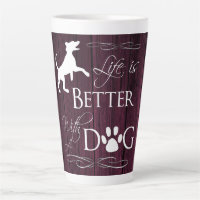 Life is better with a Dog Latte Mug - Magenta