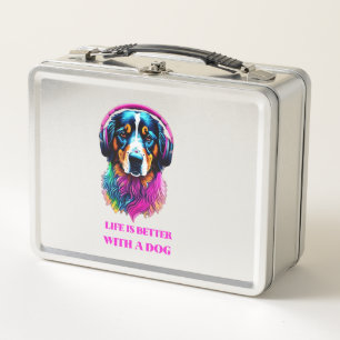 Life is Better with a Dog Metal Lunch Box