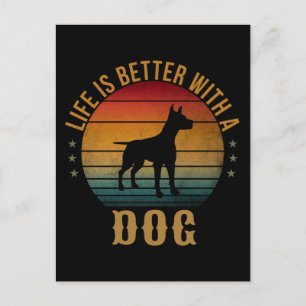 LIFE IS BETTER WITH A DOG  POSTCARD