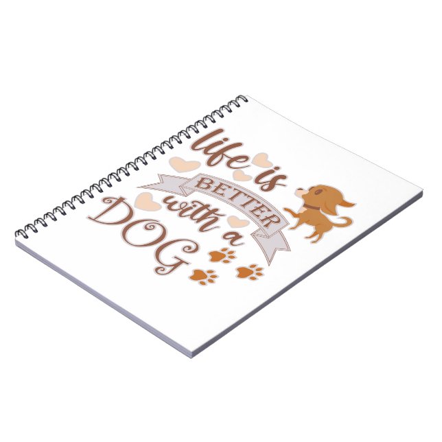 Life is Better With a Dog quote funny chihuahua Notebook (Left Side)
