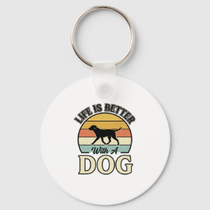 Life Is Better With A Dog Vintage Shirt Design_1 Key Ring