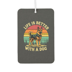 Life Is Better With A Dog - Vintage Sunset Car Air Freshener