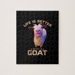 Life Is Better With A Goat Gift Jigsaw Puzzle