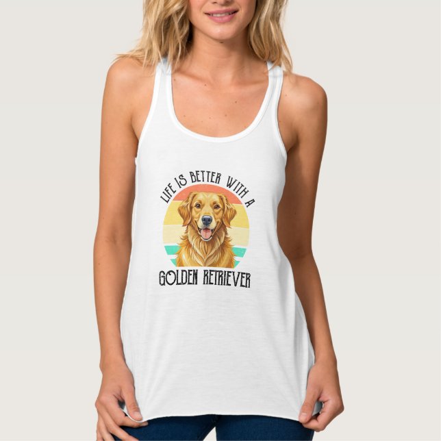 Life Is Better With A Golden Retriever Singlet (Front)