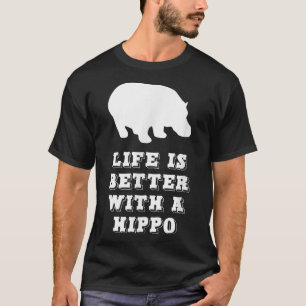 Life Is Better With A Hippo Lover Gift Christmas T-Shirt